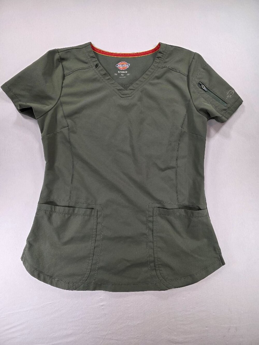 Dickies Scrubs Top Grayish Green Women's Size Small